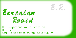 bertalan rovid business card
